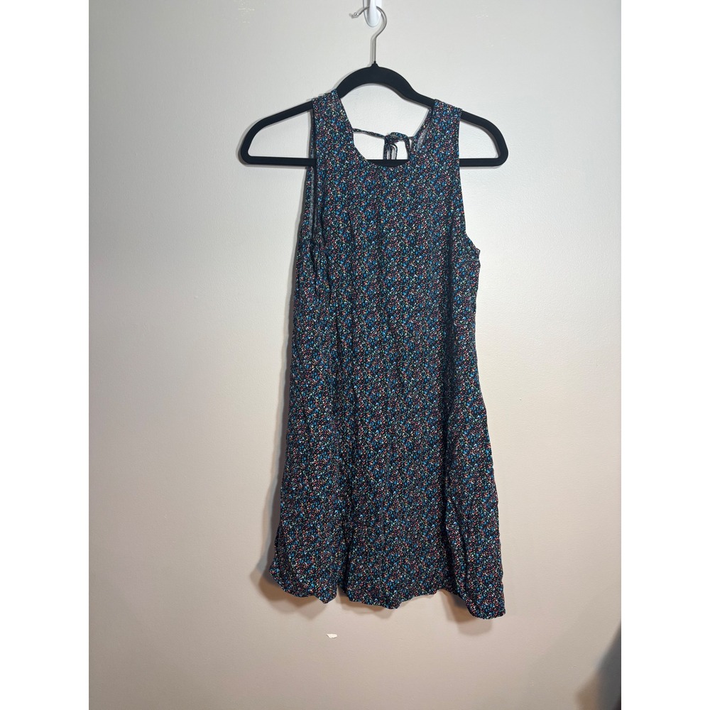 Gap Womens XS Confetti Sleeveless Swing Dress Keyhole Tie Back Multi Color